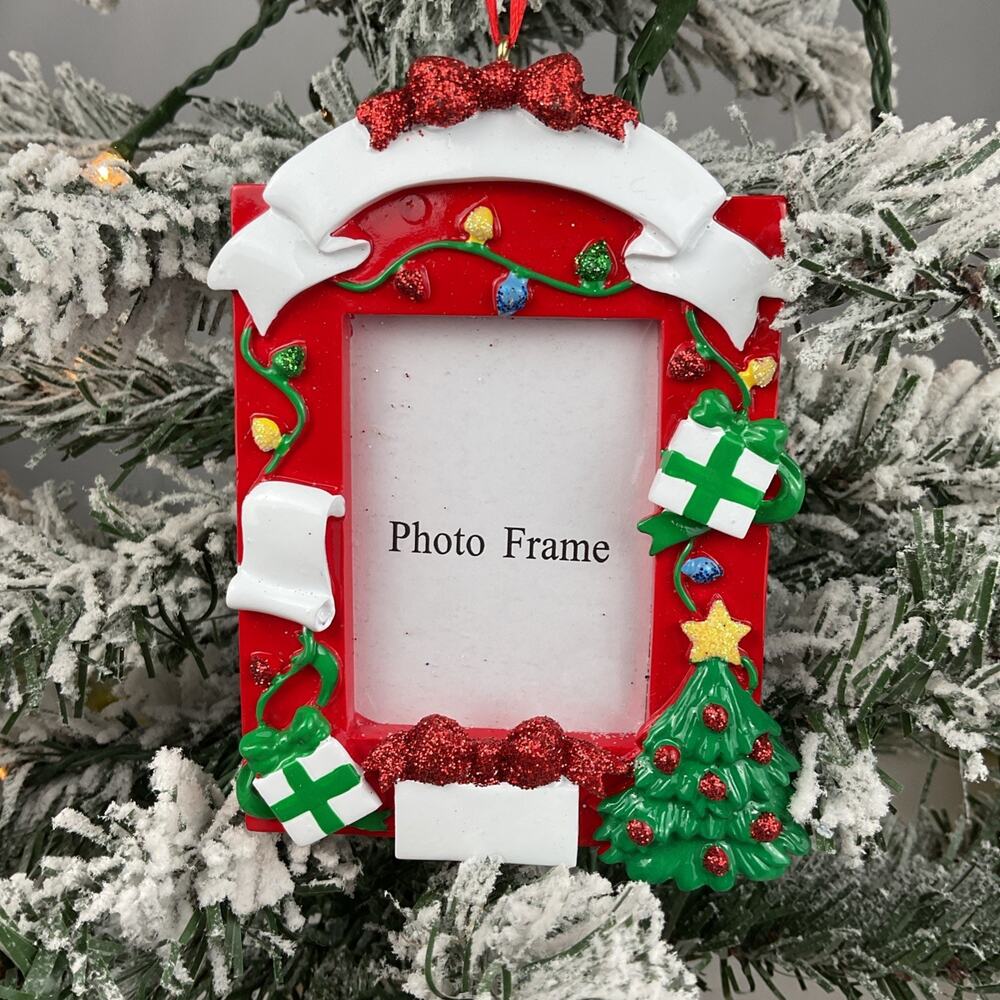 Christmas Ornament- Festive Small Picture Frame Christmas Ornament